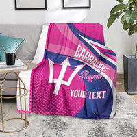 Custom Barbados Royals Cricket Blanket Go Champions Tridents Pink Version