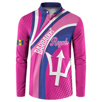 Custom Barbados Royals Cricket Button Sweatshirt Go Champions Tridents Pink Version