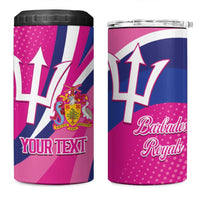 Custom Barbados Royals Cricket 4 in 1 Can Cooler Tumbler Go Champions Tridents Pink Version