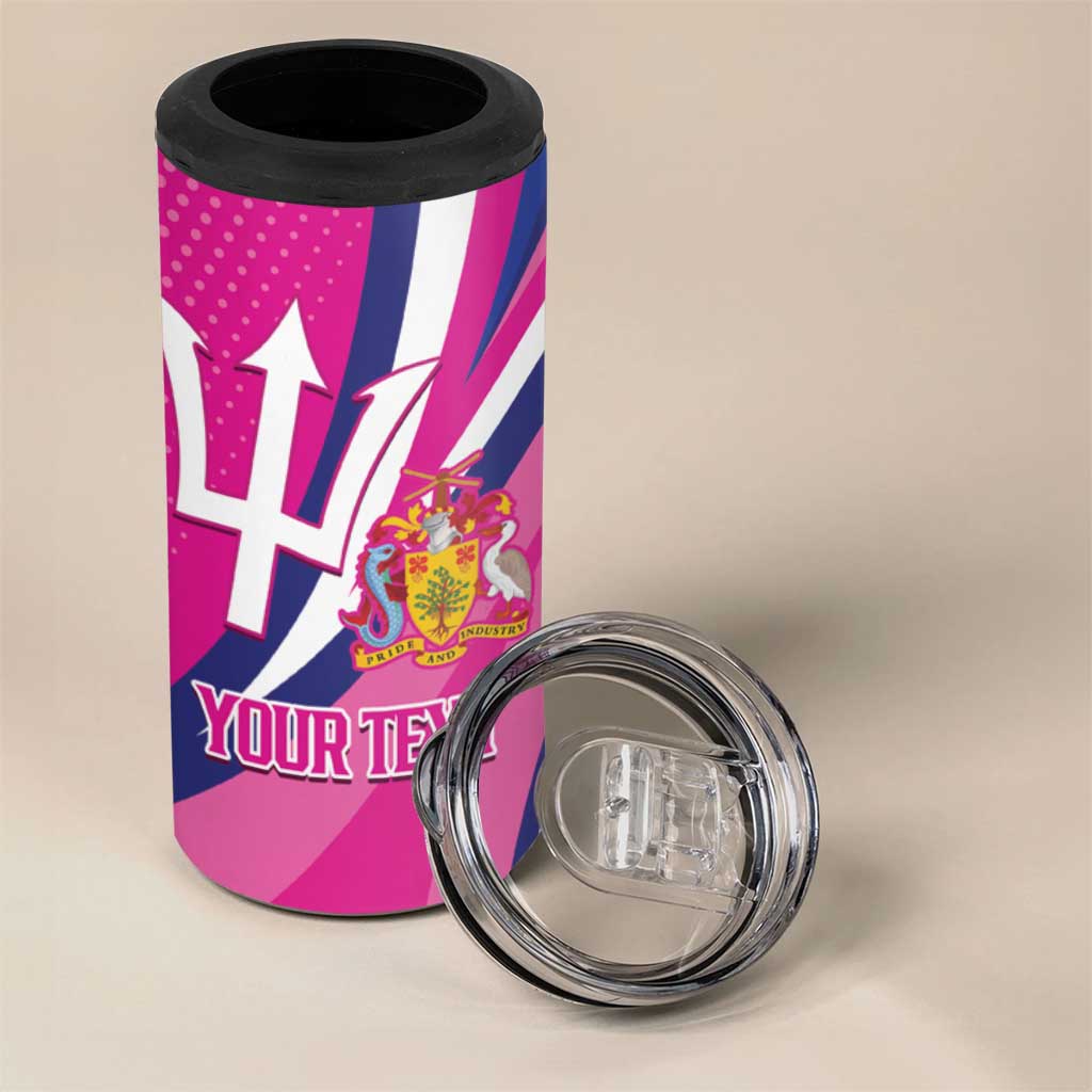 Custom Barbados Royals Cricket 4 in 1 Can Cooler Tumbler Go Champions Tridents Pink Version