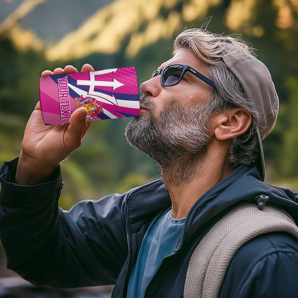 Custom Barbados Royals Cricket 4 in 1 Can Cooler Tumbler Go Champions Tridents Pink Version