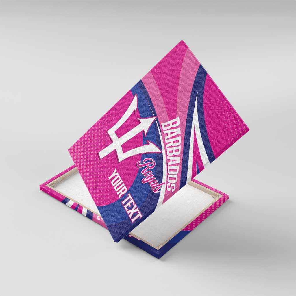 Custom Barbados Royals Cricket Canvas Wall Art Go Champions Tridents Pink Version