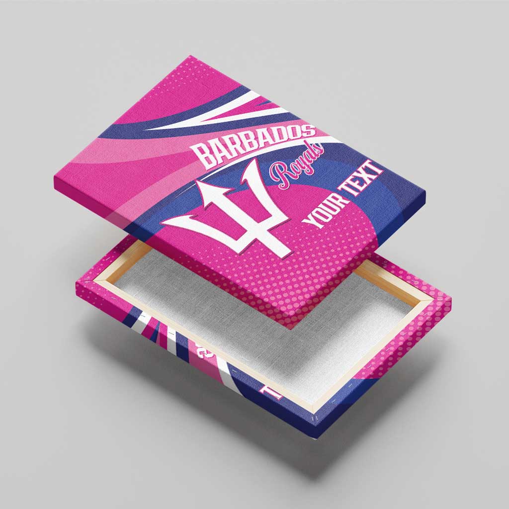 Custom Barbados Royals Cricket Canvas Wall Art Go Champions Tridents Pink Version
