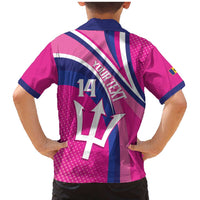 Custom Barbados Royals Cricket Family Matching Mermaid Dress and Hawaiian Shirt Go Champions Tridents Pink Version