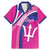 Custom Barbados Royals Cricket Family Matching Mermaid Dress and Hawaiian Shirt Go Champions Tridents Pink Version