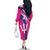 Custom Barbados Royals Cricket Family Matching Off The Shoulder Long Sleeve Dress and Hawaiian Shirt Go Champions Tridents Pink Version