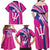 Custom Barbados Royals Cricket Family Matching Off Shoulder Maxi Dress and Hawaiian Shirt Go Champions Tridents Pink Version