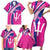 Custom Barbados Royals Cricket Family Matching Short Sleeve Bodycon Dress and Hawaiian Shirt Go Champions Tridents Pink Version