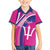 Custom Barbados Royals Cricket Family Matching Short Sleeve Bodycon Dress and Hawaiian Shirt Go Champions Tridents Pink Version