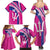 Custom Barbados Royals Cricket Family Matching Summer Maxi Dress and Hawaiian Shirt Go Champions Tridents Pink Version