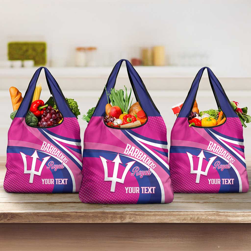 Custom Barbados Royals Cricket Grocery Bag Go Champions Tridents Pink Version