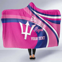 Custom Barbados Royals Cricket Hooded Blanket Go Champions Tridents Pink Version