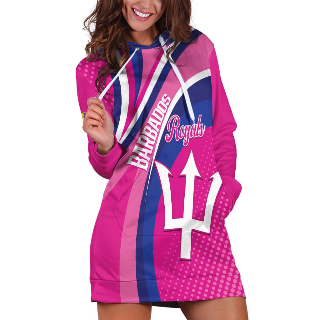 Custom Barbados Royals Cricket Hoodie Dress Go Champions Tridents Pink Version