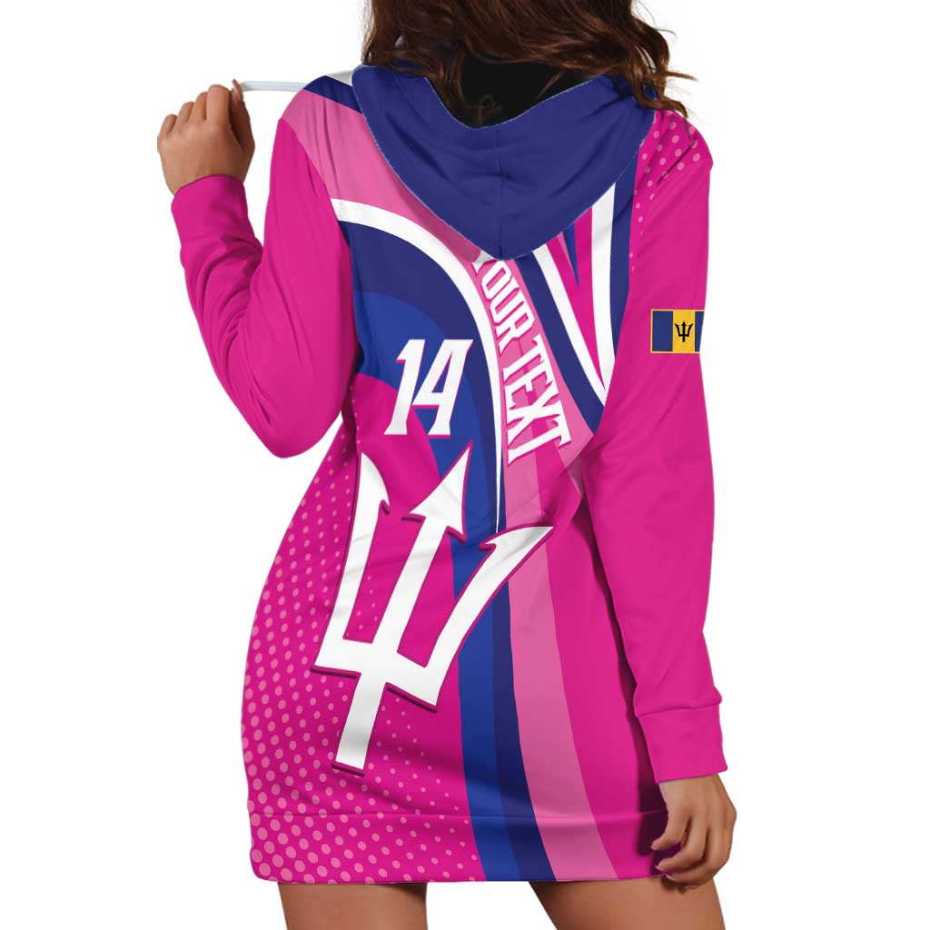 Custom Barbados Royals Cricket Hoodie Dress Go Champions Tridents Pink Version