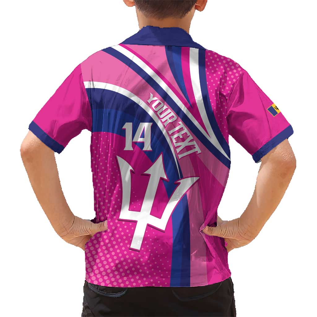 Custom Barbados Royals Cricket Kid Hawaiian Shirt Go Champions Tridents Pink Version