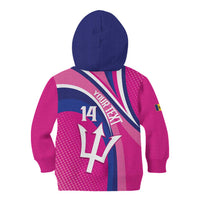 Custom Barbados Royals Cricket Kid Hoodie Go Champions Tridents Pink Version