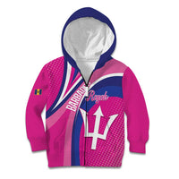 Custom Barbados Royals Cricket Kid Hoodie Go Champions Tridents Pink Version