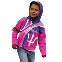 Custom Barbados Royals Cricket Kid Hoodie Go Champions Tridents Pink Version