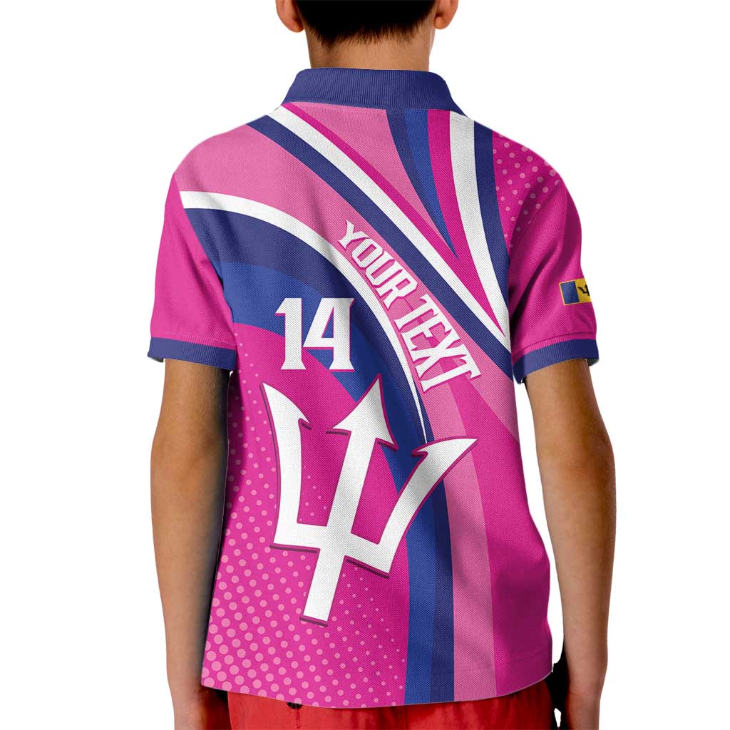 Custom Barbados Royals Cricket Kid Polo Shirt Go Champions Tridents Pink Version