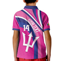 Custom Barbados Royals Cricket Kid Polo Shirt Go Champions Tridents Pink Version