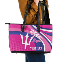 Custom Barbados Royals Cricket Leather Tote Bag Go Champions Tridents Pink Version