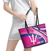 Custom Barbados Royals Cricket Leather Tote Bag Go Champions Tridents Pink Version
