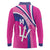 Custom Barbados Royals Cricket Long Sleeve Polo Shirt Go Champions Tridents Pink Version