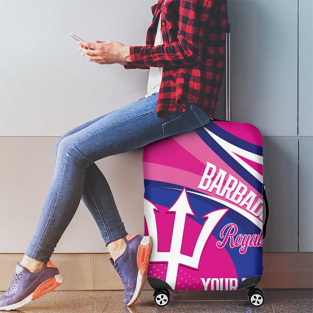 Custom Barbados Royals Cricket Luggage Cover Go Champions Tridents Pink Version