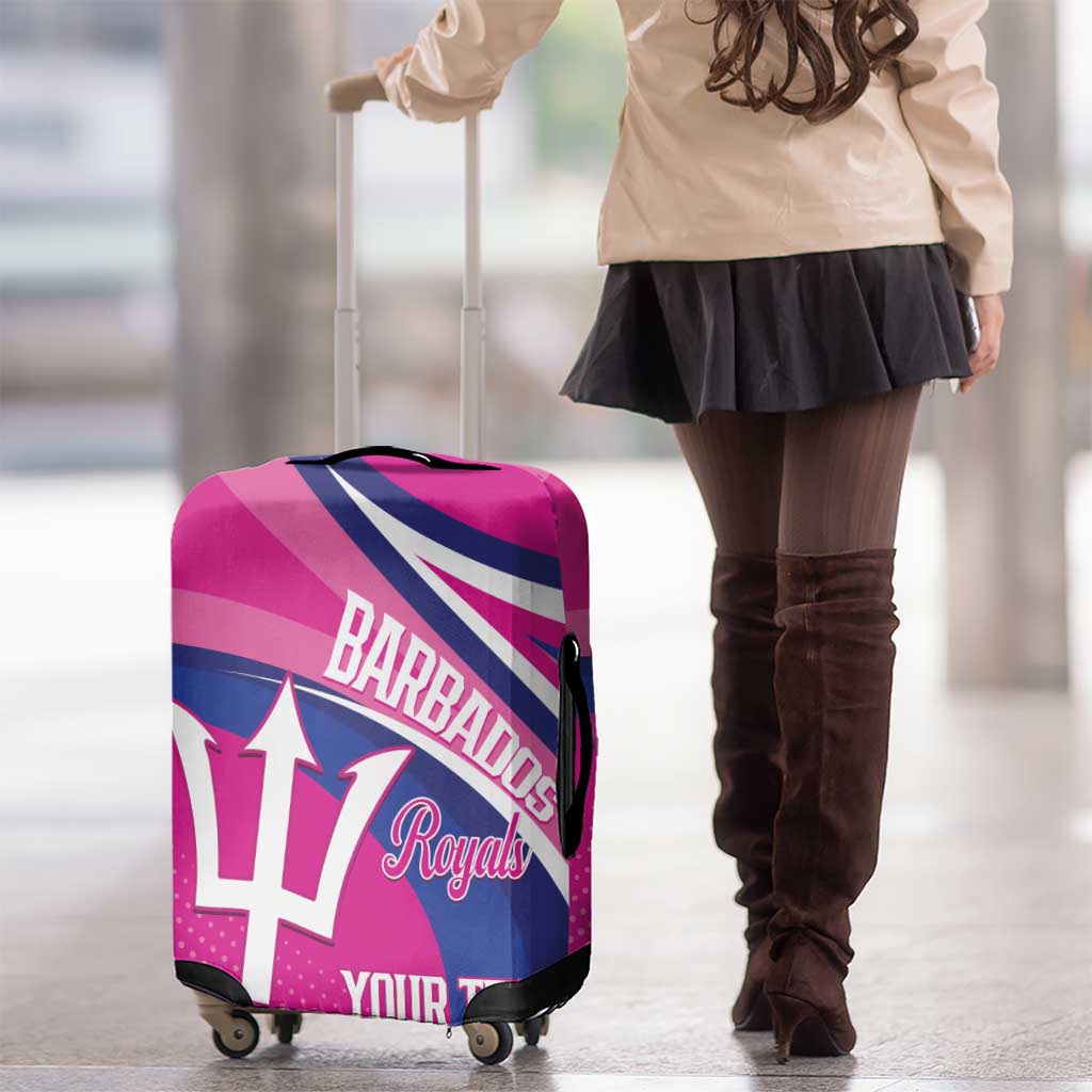 Custom Barbados Royals Cricket Luggage Cover Go Champions Tridents Pink Version