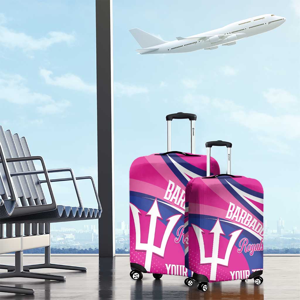 Custom Barbados Royals Cricket Luggage Cover Go Champions Tridents Pink Version