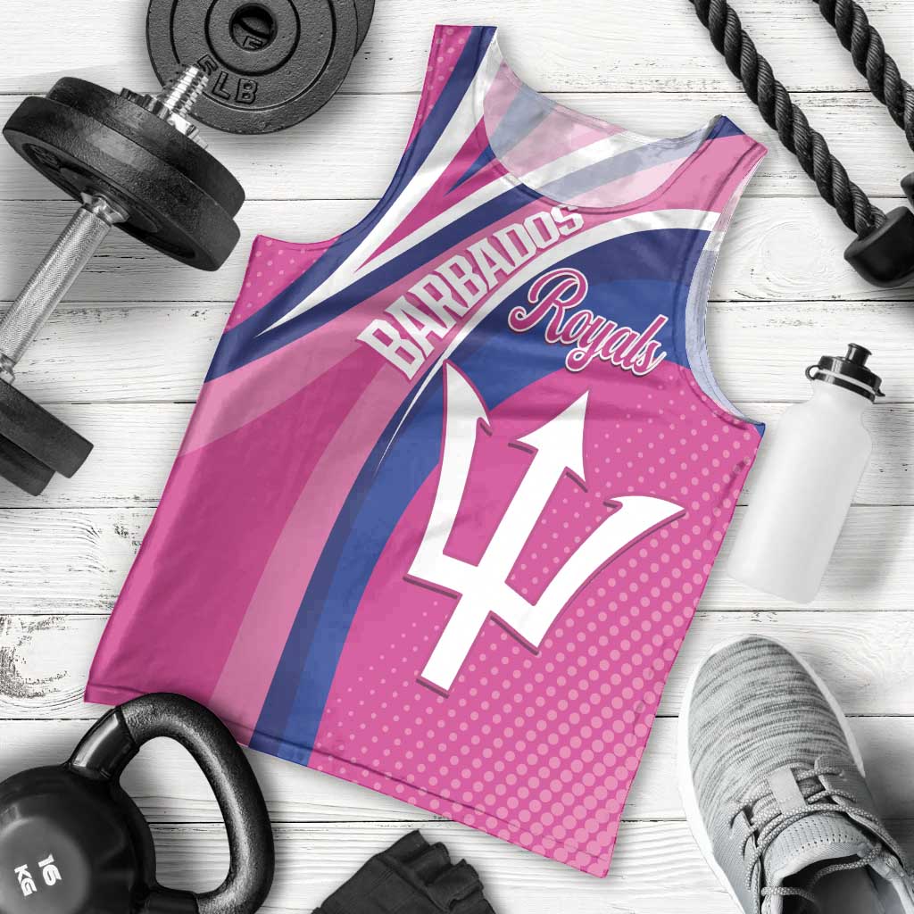 Custom Barbados Royals Cricket Men Tank Top Go Champions Tridents Pink Version