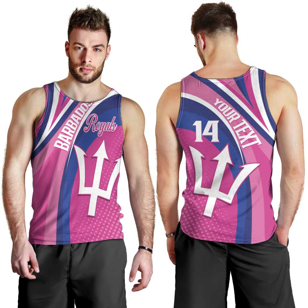Custom Barbados Royals Cricket Men Tank Top Go Champions Tridents Pink Version