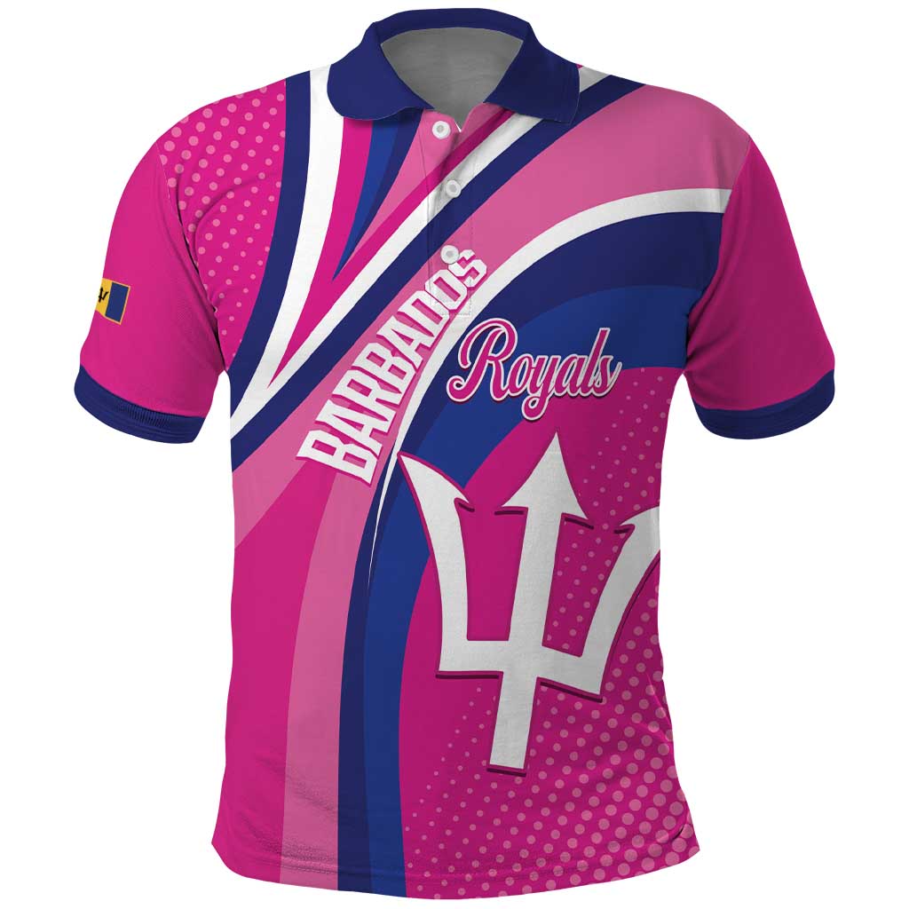 Custom Barbados Royals Cricket Polo Shirt Go Champions Tridents Pink Version