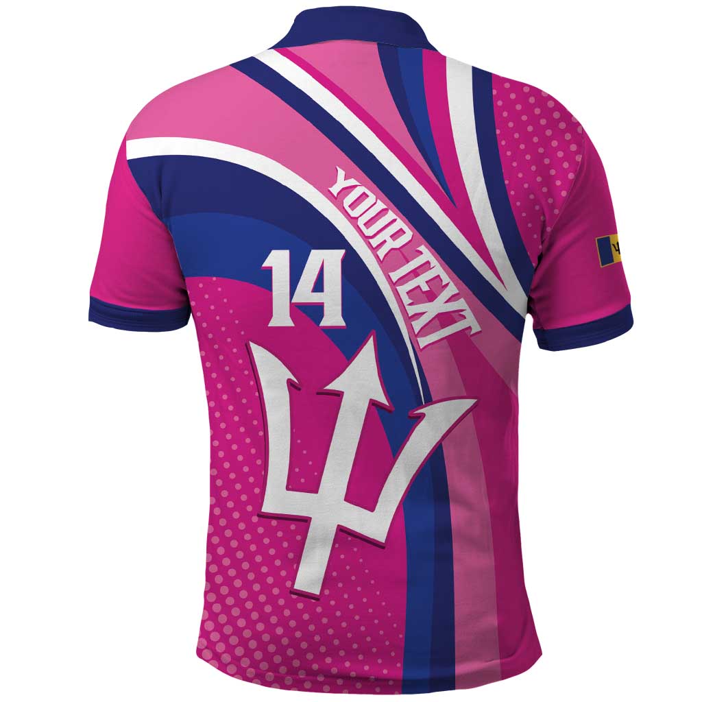 Custom Barbados Royals Cricket Polo Shirt Go Champions Tridents Pink Version