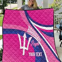 Custom Barbados Royals Cricket Quilt Go Champions Tridents Pink Version
