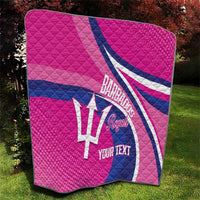 Custom Barbados Royals Cricket Quilt Go Champions Tridents Pink Version