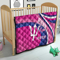 Custom Barbados Royals Cricket Quilt Go Champions Tridents Pink Version