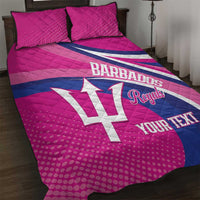 Custom Barbados Royals Cricket Quilt Bed Set Go Champions Tridents Pink Version
