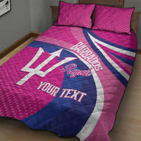 Custom Barbados Royals Cricket Quilt Bed Set Go Champions Tridents Pink Version
