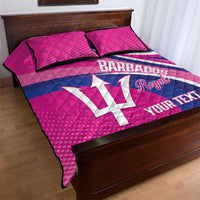 Custom Barbados Royals Cricket Quilt Bed Set Go Champions Tridents Pink Version
