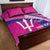 Custom Barbados Royals Cricket Quilt Bed Set Go Champions Tridents Pink Version
