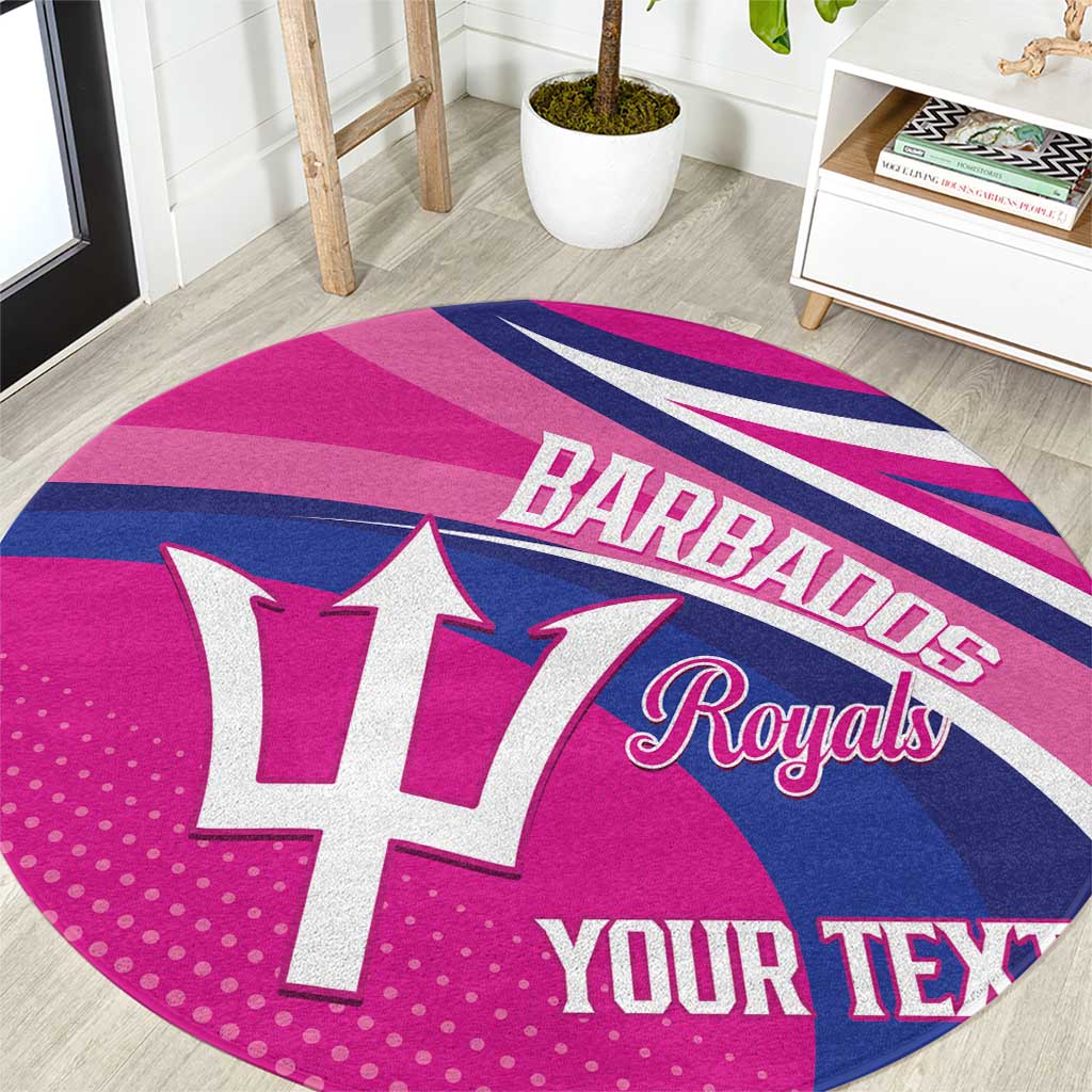 Custom Barbados Royals Cricket Round Carpet Go Champions Tridents Pink Version