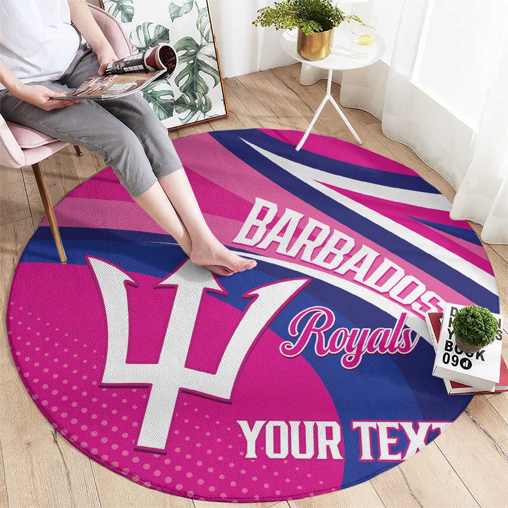 Custom Barbados Royals Cricket Round Carpet Go Champions Tridents Pink Version