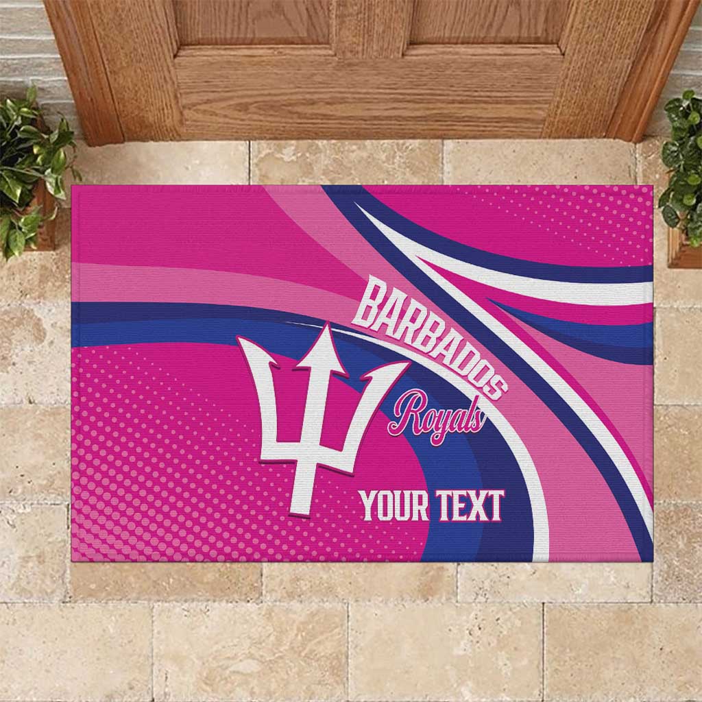 Custom Barbados Royals Cricket Rubber Doormat Go Champions Tridents Pink Version