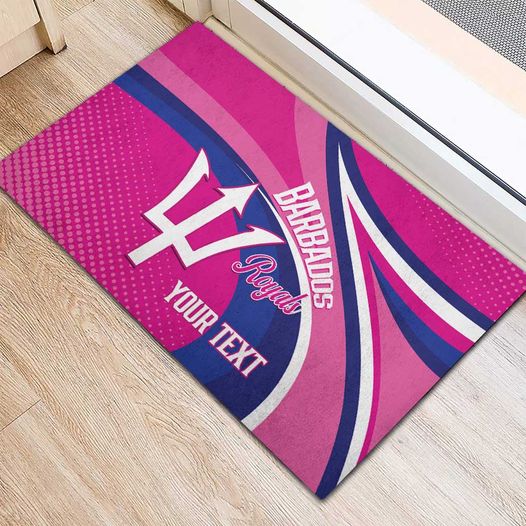 Custom Barbados Royals Cricket Rubber Doormat Go Champions Tridents Pink Version