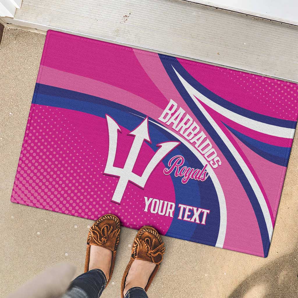 Custom Barbados Royals Cricket Rubber Doormat Go Champions Tridents Pink Version