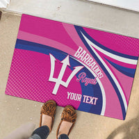 Custom Barbados Royals Cricket Rubber Doormat Go Champions Tridents Pink Version