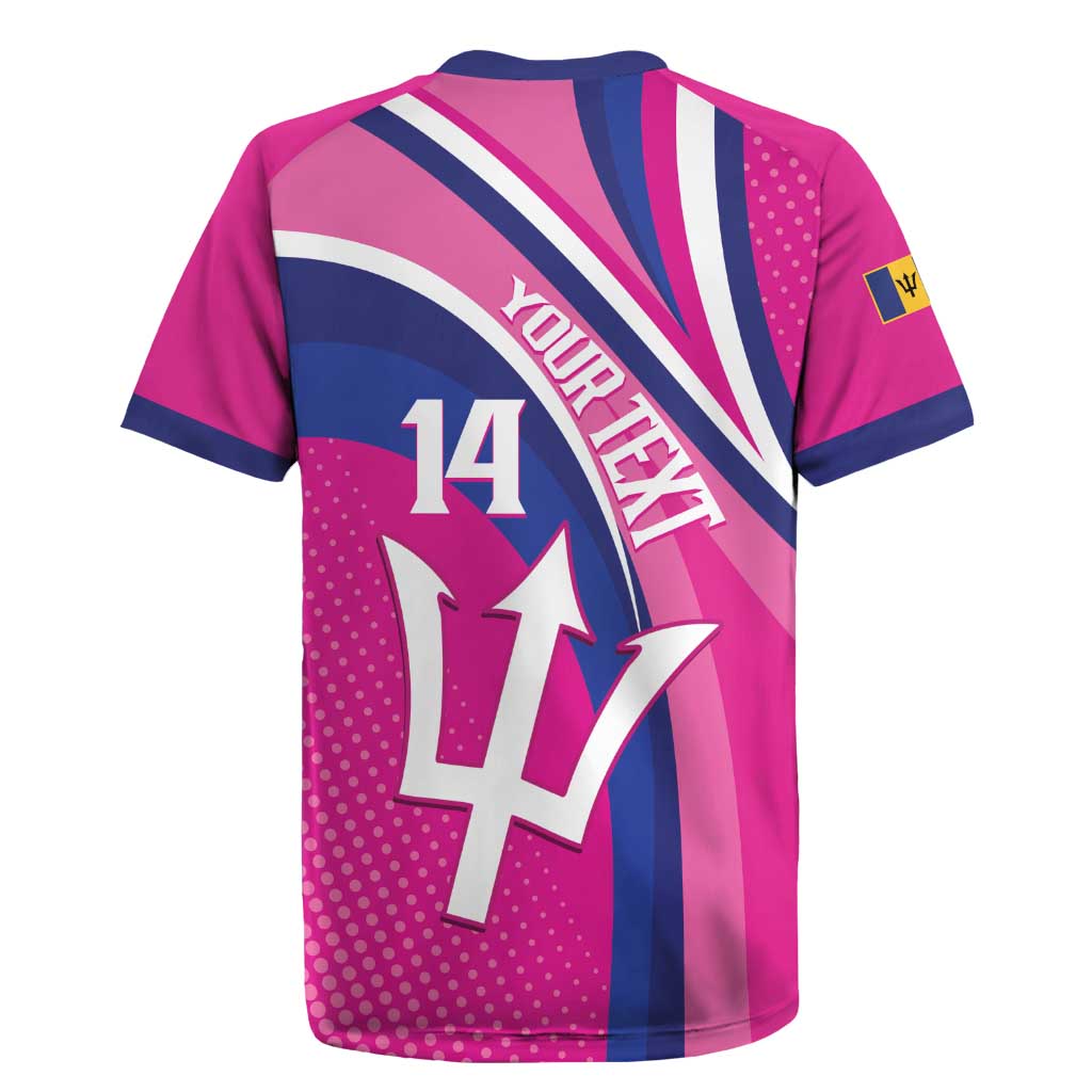 Custom Barbados Royals Cricket Rugby Jersey Go Champions Tridents Pink Version