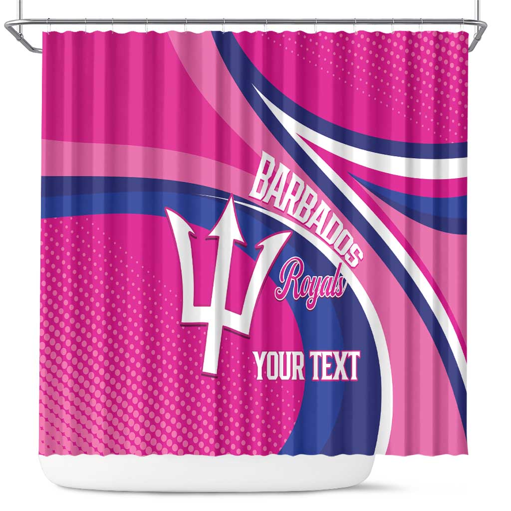 Custom Barbados Royals Cricket Shower Curtain Go Champions Tridents Pink Version