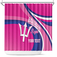 Custom Barbados Royals Cricket Shower Curtain Go Champions Tridents Pink Version